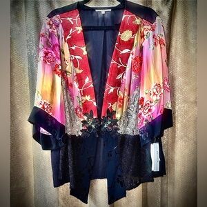 #17 Spencer Alexis kimono 🆕 Stunning & Artsy Black Floral Lace Boho Fairycore